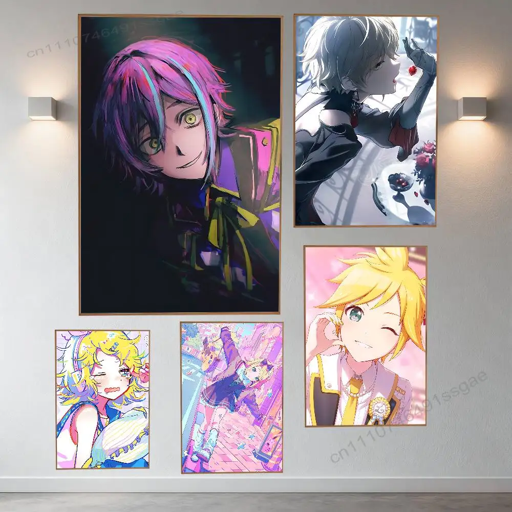 

P-Project sekai P-PJSK Enamel Poster Wall For Sticky Decoration Waterproof Home Living Room Bedroom Bar
