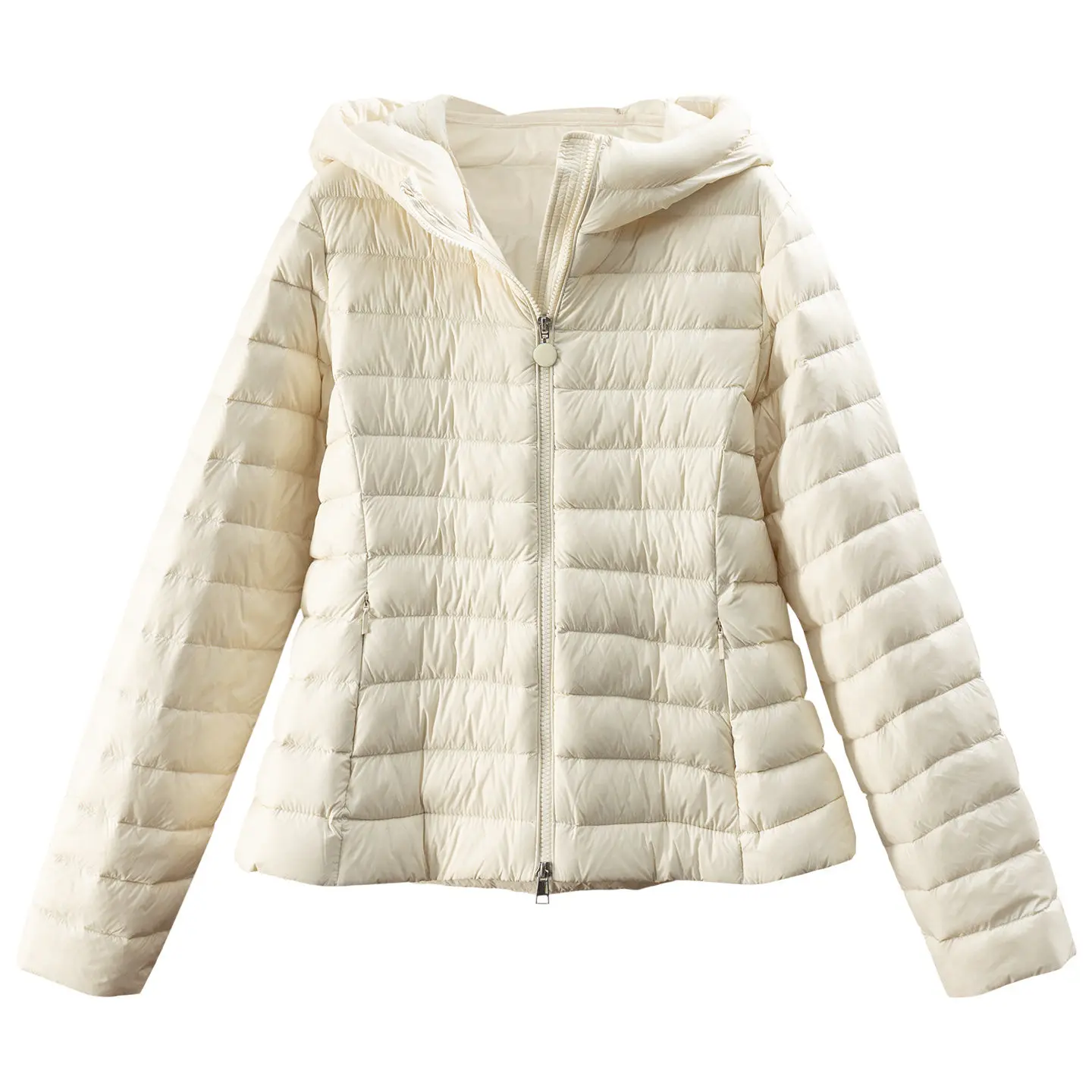 Cloud Down Luxury, Light and Warm Cabinet Loose Waist 90 White Duck Down Hooded Down Jacket Women 96M6
