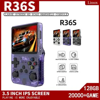 Open Source R36S Retro Handheld Video Game Console Linux System 3.5 inch IPS Screen Portable Pocket Video Game Player 64GB Games