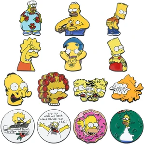 The Simpsons Hard Enamel Pins Collection Broche Broche Backpack Bag Bag Boltar Bande de mezclilla Pin Joya para niños Regalo 8 Mejores PIN Simpson de ventas - №1