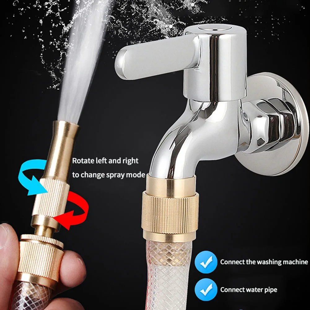 Sprayer Hose Nozzle Quick Connector Garden Tools Spray Nozzle G3/4 Garden Gold High Pressure Adjustable Useful