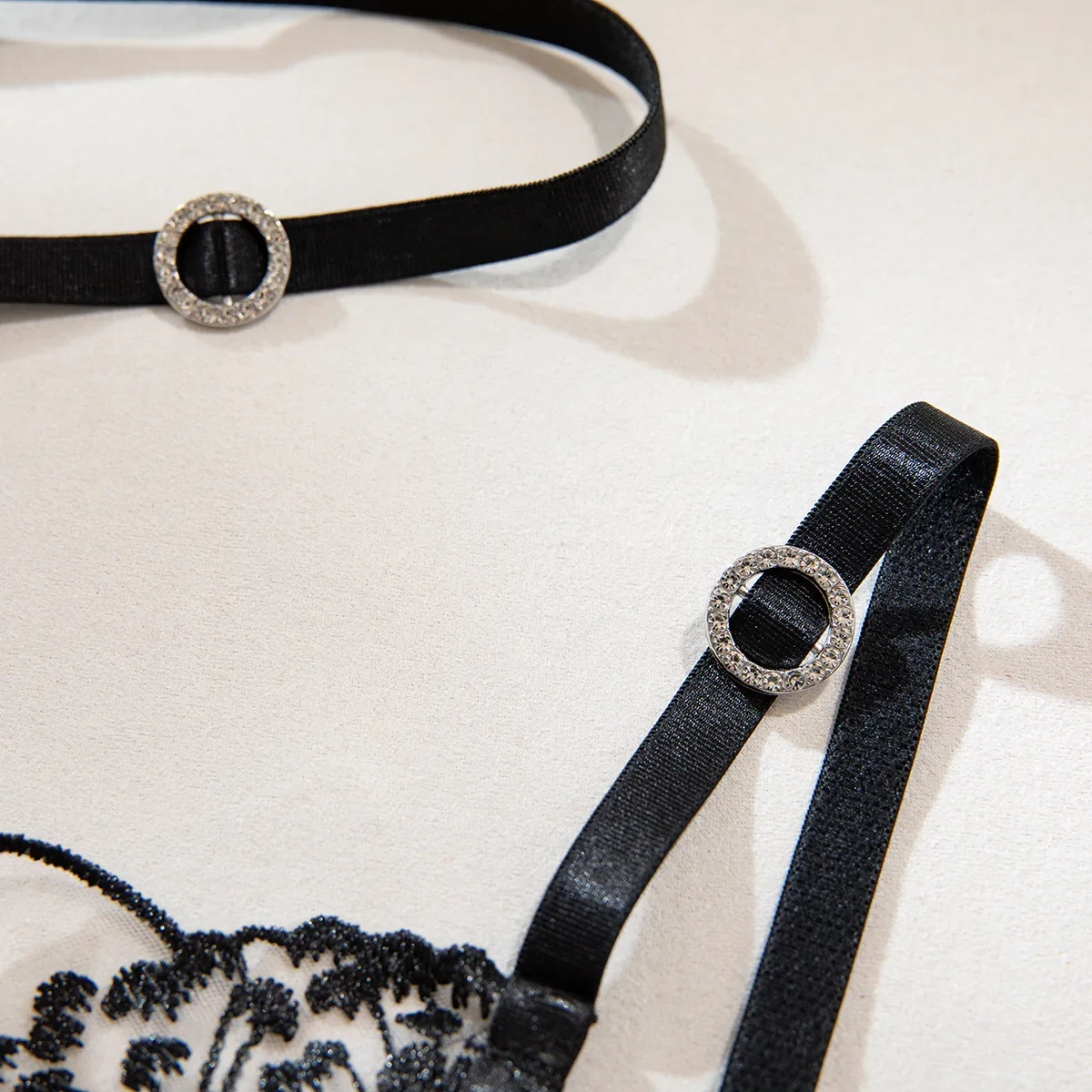 프렌치 투명 메쉬 자수 친밀한 세트, 다이아몬드 브라 티팬티 세트, 섹시한 관점, 이국적인 의류, 세트 속옷