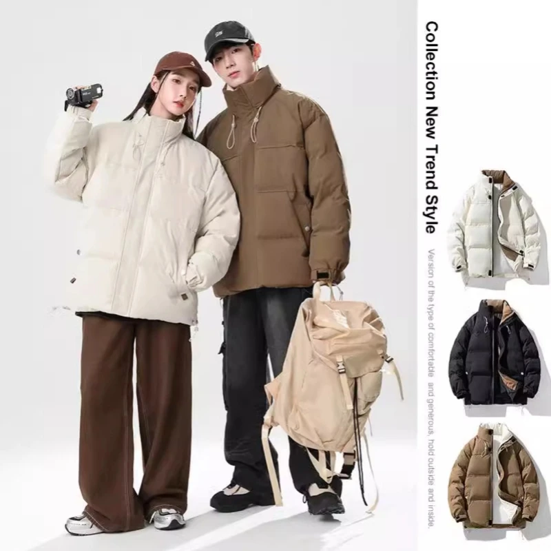 

Winter Warm Parkas Men's Stand Up Neck Plush Thickened Warm Lamb Down Fashion Cotton Coat New Thick Bread Jacket