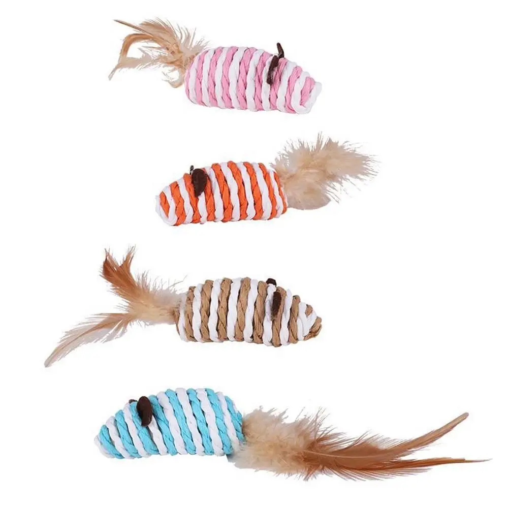 

Paper Rope Feather Interactive For Small Cat Pet Training Toy Playing Pet Supplies Pet Accessories Mouse Cat Toy Cat Throw Toys