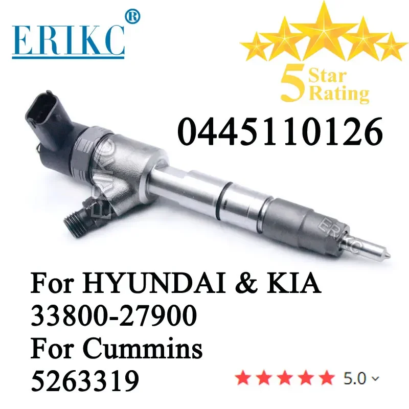 4PCS 0445110126 New Diesel Engine Fuel Injector 33800-27900 0 445 110 126 for HYUNDAI KIA