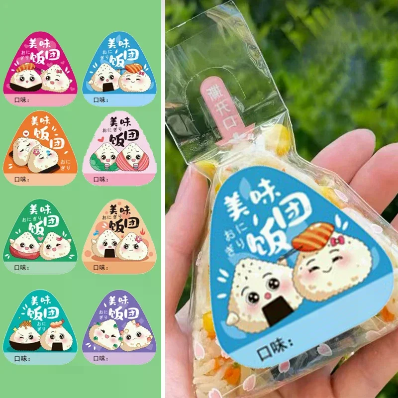 80Pcs Triangle Rice Ball Packing Bag Stickers Nori Seaweed Onigiri Sushi Bag Stickers Sushi Making Mold Tools Bento Accessories