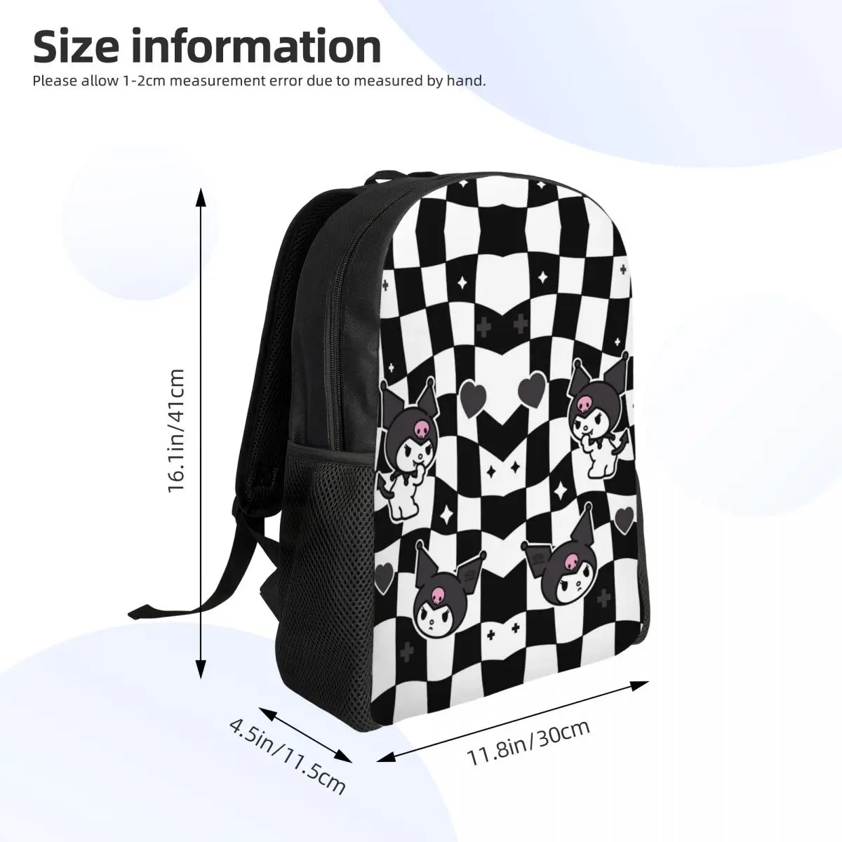 Benutzer definierte Kuromi Anime Rucksack Frauen Männer lässig Bücher tasche für Schule College Taschen