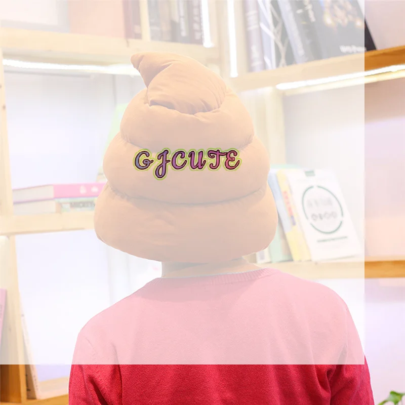 Fake Poop Gag Gift - /GJ/おもしろいおならの形をしたぬいぐるみ帽子、面白いおもちゃ、全身を覆う帽子、ジョークグッズ、コスプレ、パーティー、写真撮影用小道具、クリエイティブでかわいい