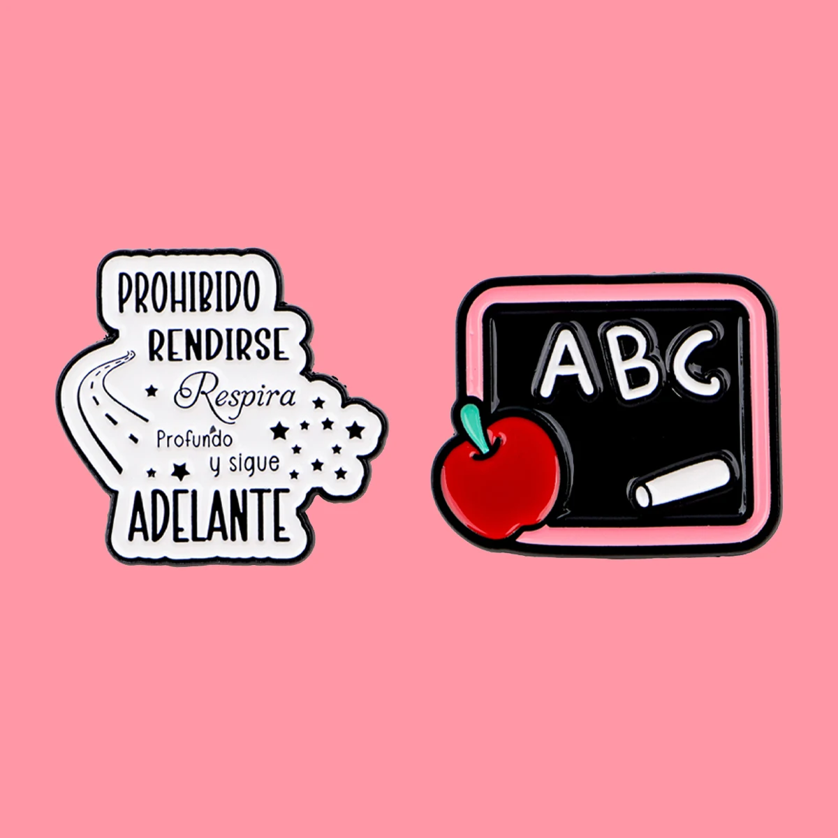 Spanische Motivationszitate Emaille-Pins Tafel-Brosche Anstecknadel Abzeichen für Rucksack Kleidung Accessoires Modeschmuck Geschenke