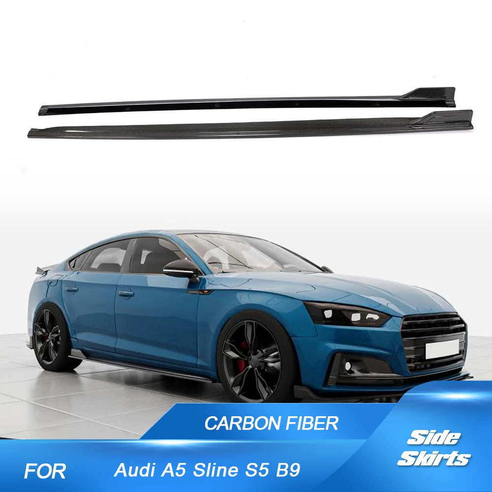 

Carbon Fiber Car Side Body Skirts For Audi A5 Sline S5 B9 Sportback 2017-2019 Car Door Side Skirts Steps Extension Lips