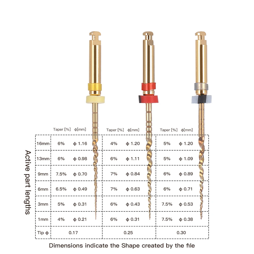 BAISTRA Dental Endodontic Root Canal Niti X1-X3 File 25mm Used in Endo Treatment for Shaping & Cleaning