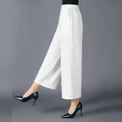 Spring Summer New Solid Color Fashion Elastic Waist Wide Leg Trousers Women High Street Casual Elegant Pockets Patchwork Pants