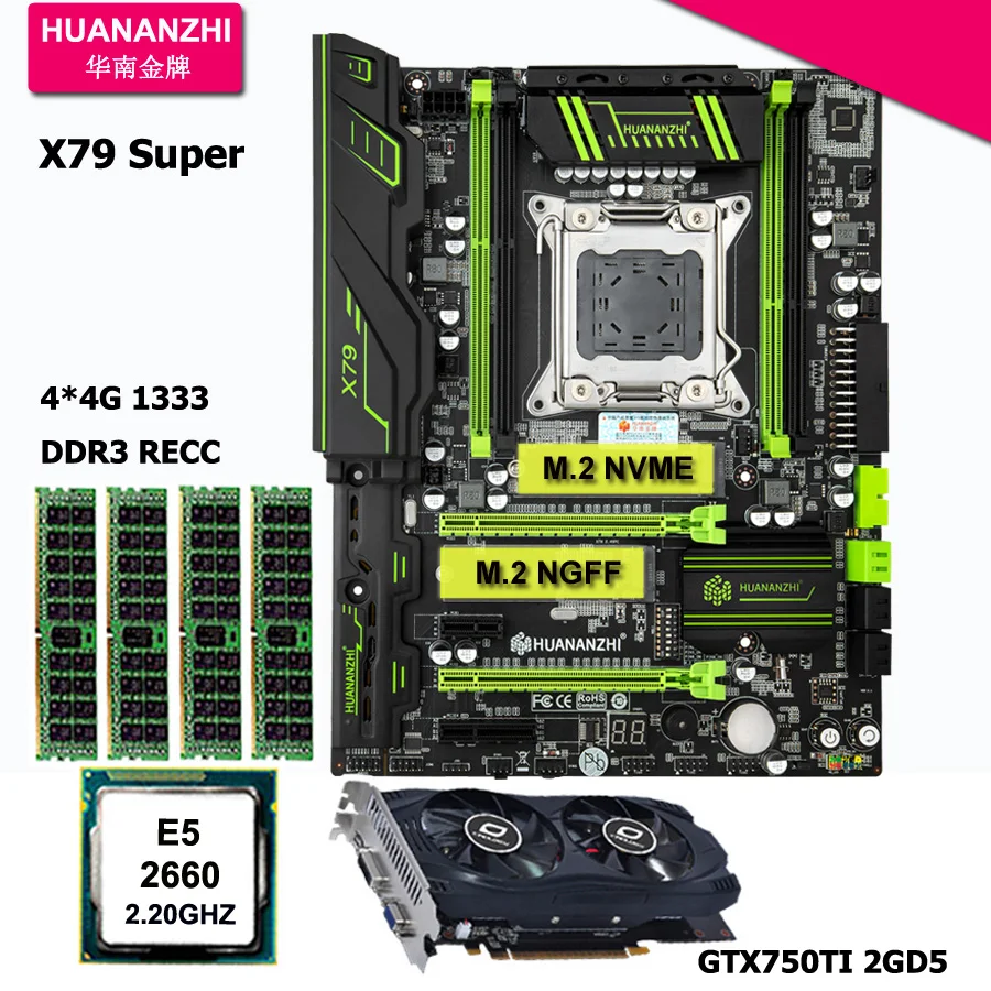 

HUANANZHI X79 Super Motherboard Set Video Card GTX750Ti 2G Xeon CPU E5 2660 SR0KK Big Brand RAM 16G RECC Buy Computer Best Combo