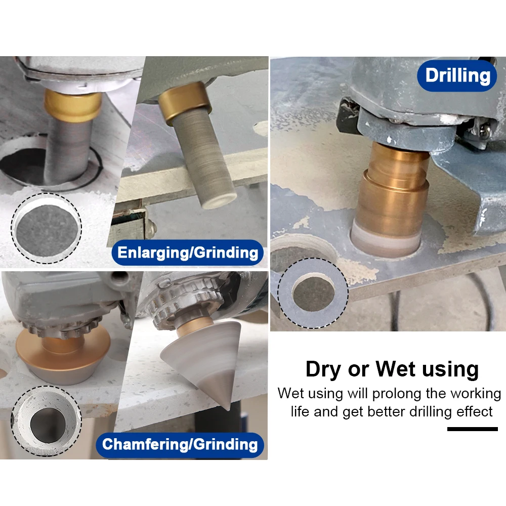 Imagem -06 - Shdiatool-kit de Broca de Núcleo de Telha Diamante Buraco Saw Chanfradura Bits Grinder Cutter Porcelana Granito Mármore Coroas de Cerâmica M14