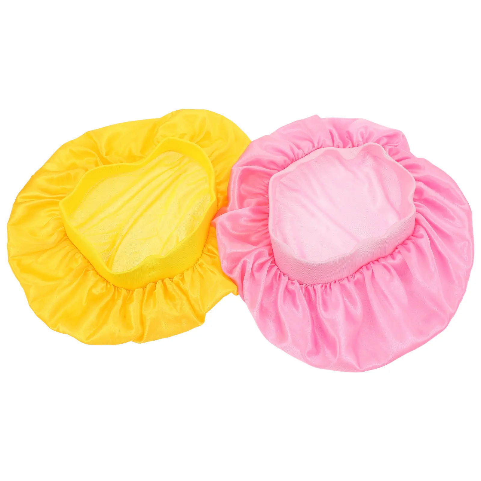 

2Pcs Kids Elastic Sleeping Hat Premium Lightweight Breathable Hair Protector for Shower Wash Home Use Baby Hair Care