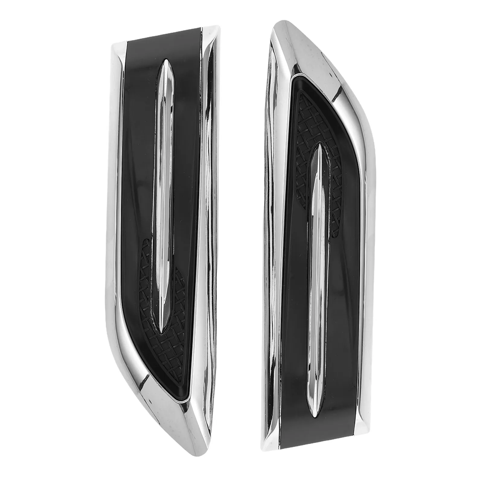 2Pcs Vehicle Decorative Vent Sticker Realistic Air Intake Simulation High Gloss Chrome Finish Easy Install Universal Car