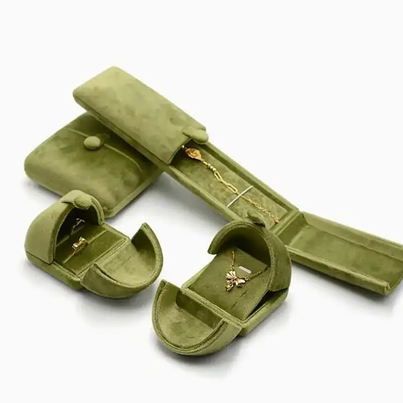 新しいベルベットネックレス収納ボックス、両開き、無地、ネックレスホルダー、多機能リング収納ボックス