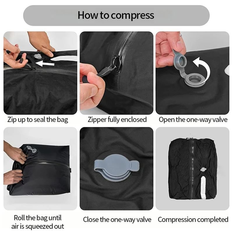 Outdoor Protable Vacuum Compression Bag with Air Pump Reusable Travel Clothing Storage Bag 17L Compression Luggage Bag