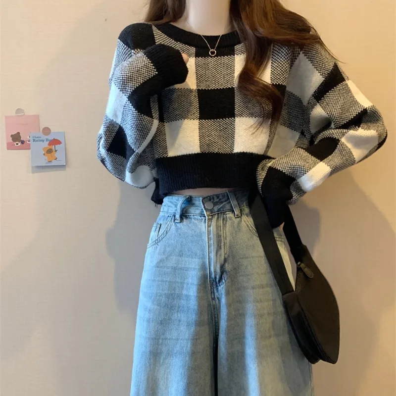 الوردي منقوشة محبوك سترة المرأة فضفاضة تناسب الجولة Ne ملابس داخلية ort Sle الخريف الشتاء Faion عادية ألياف البوليستر #5