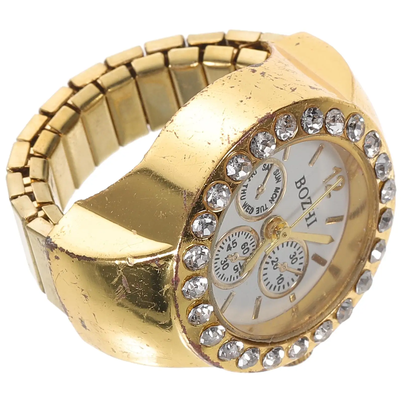 

Ring Watch Quartz Finger Watch Casual Fashion Alloy Glass Material Accurate Timekeeping Great Gift Lovers Colleagues Family Male