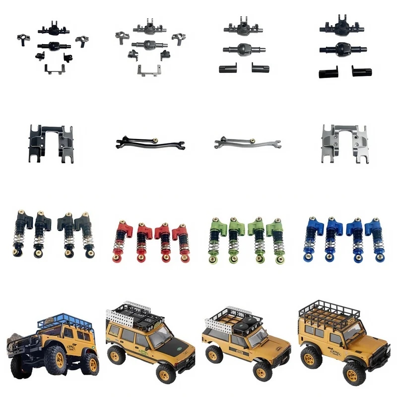 

Fms 1:24 Fcx24m Camel Cup Discovery Range Rover Defender D110 D90 Metal Accessories Shock Absorber Front Rear Axles Pull Rod Rc
