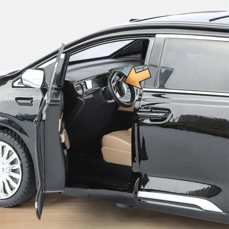 1:24 BYD DENZA D9 MPV سبيكة لوكسي نموذج سيارة دييكاست سيارة تجارية معدنية نموذج سيارة محاكاة الصوت والضوء لعبة أطفال هدية #6