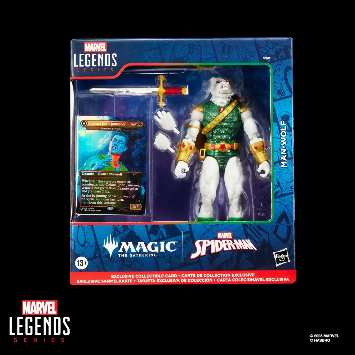SPIDER-MAN Marvel Legends Series Magic: The Gathering Man-Wolf 6-inch actiefiguur speelgoed en exclusieve folie verzamelkaart