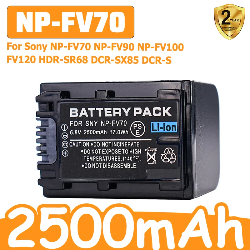 1-4PCS 2500mAh NP-FV70 Batteries NP FV70 Rechargeable batteries For Sony NP-FV70 NP-FV90 NP-FV100 FV120 HDR-SR68 DCR-SX85 DCR-S