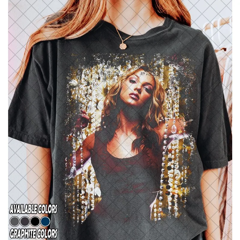 Camiseta Retro de Britney Spears, estilo Harajuku, informal, unisex, para verano
