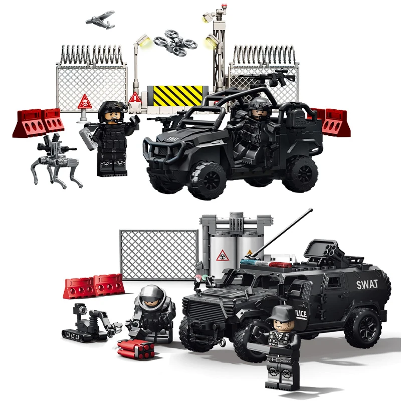 

IN STOCK MOC City Special Police Gate Building Blocks Force Bricks Assembling DIY Toys for Children Birthday Gift Set