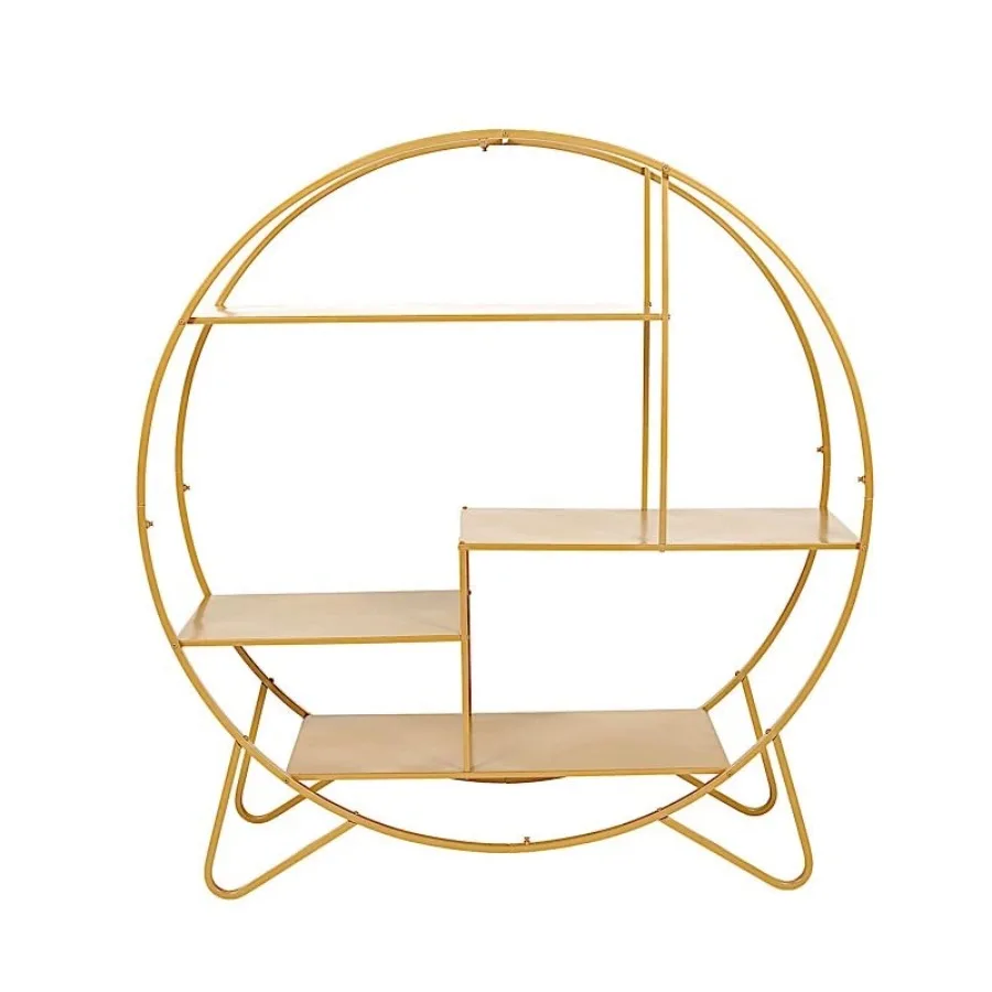 

4 feet Gold Large Round Metal Cake Dessert Display Stand Wedding Arch Backdrop Party Event Catering Decorations Supplies