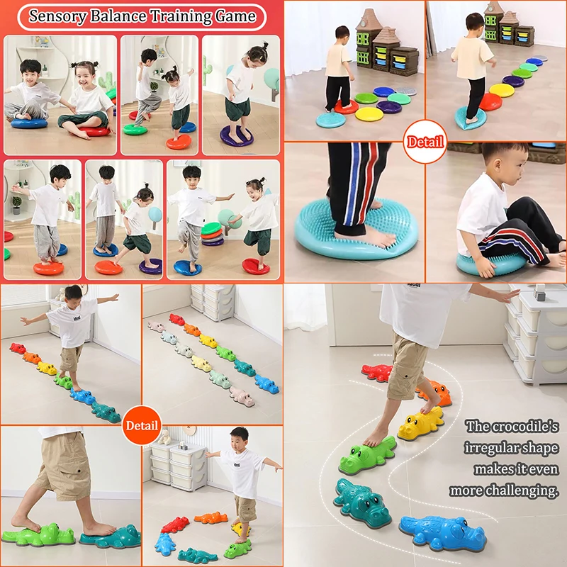 Children Balance Stone Montessori Toys Outdoor Treading Stone Parish Activities Games Open Sense Integration Training Toys Aids