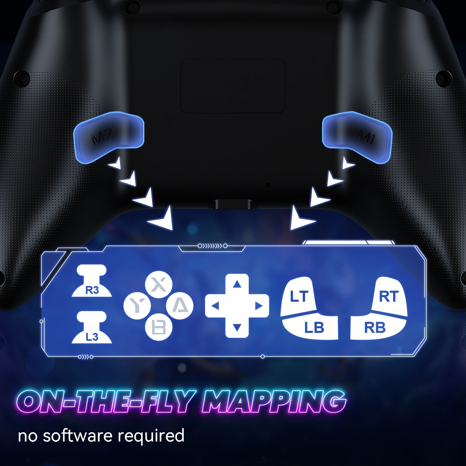 Immagine 6: Controller di gioco con luce LED RGB, gamepad 617 wireless 2.4G per Nintendo Switch/IOS/PC/Android con joystick di gioco ad effetto Hall