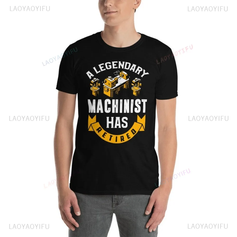 Retired Machinist Shirt CNC Machinist Retirement Operator Gift Retiring TShirt Casual Fashion Loose Short Sleeve Man T-shirt
