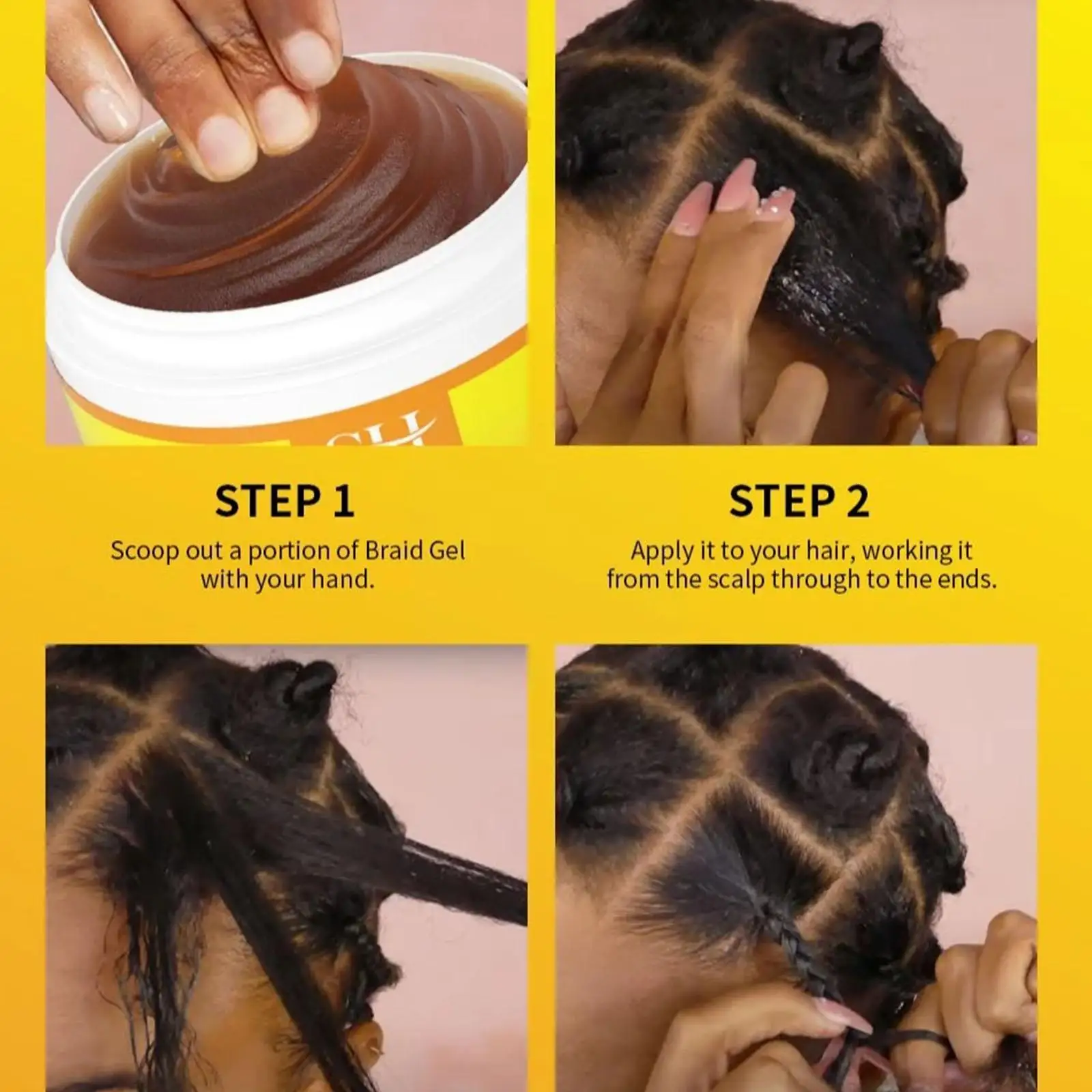 Braiding Gel Anti-Hair Loss Hair Braiding Gel Tames Frizz Styling Edges Cream Braid Cream Gel Wax Control Shaping Hair Hair I9Y8