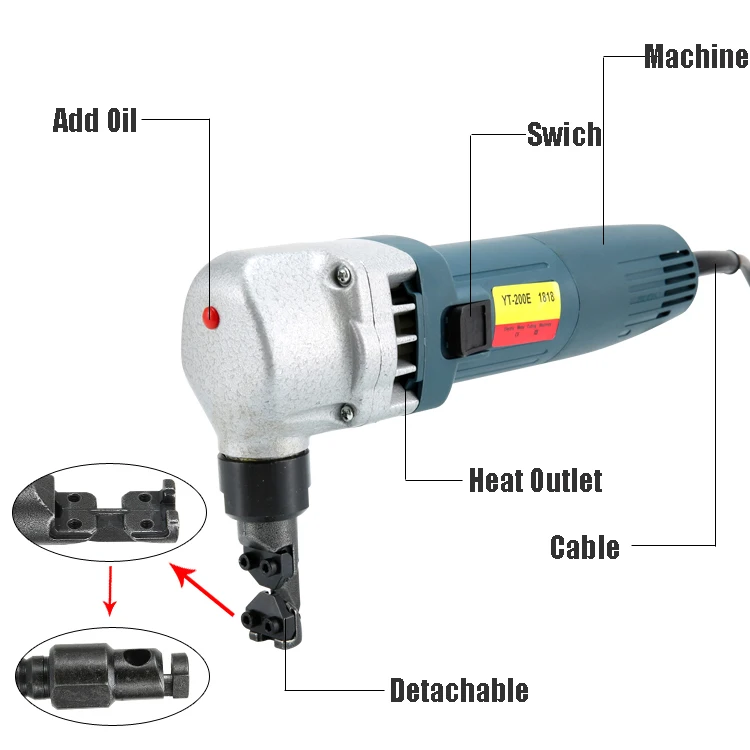 380W Electric Metal Nibbler 1.8mm Metal Cutting Shear Machine Electric Sheet Steel Nibbler High Speed Rotor For Steel Aluminium