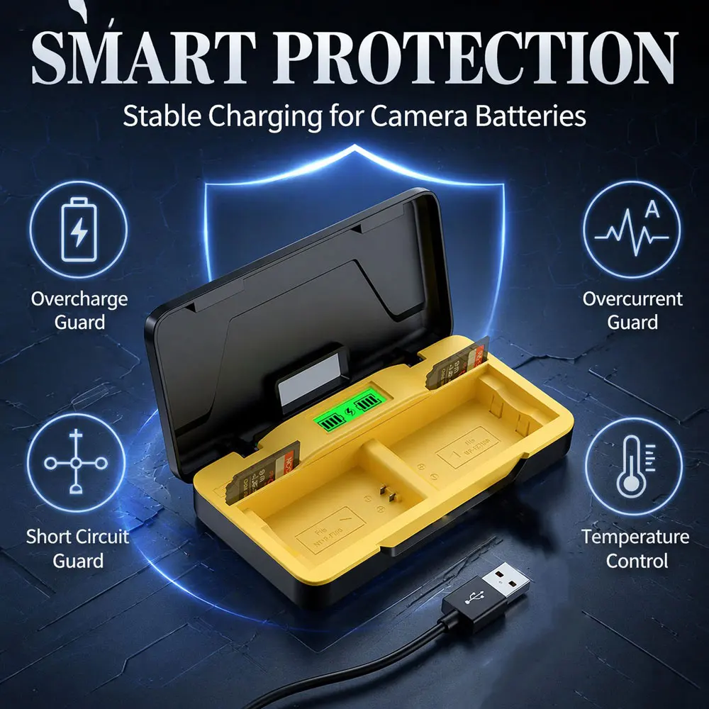 Dual-battery camera charger box LP-E6 has an SD card slot and is suitable for Canon EOS R5 R6 5D4 6DMark ll 60D 70D 80D 90D,etc. view 4