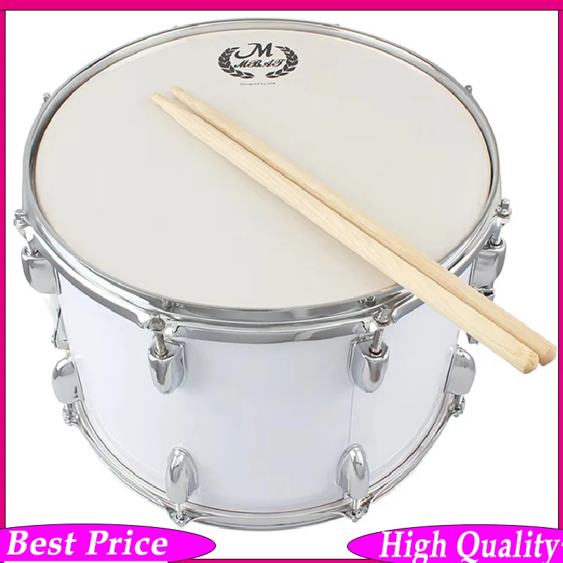 

14Inch Drum Percussion Instrument Boy Girl Hand Drum with Drumsticks for School Band Party Percussion Instrument Walking Drum
