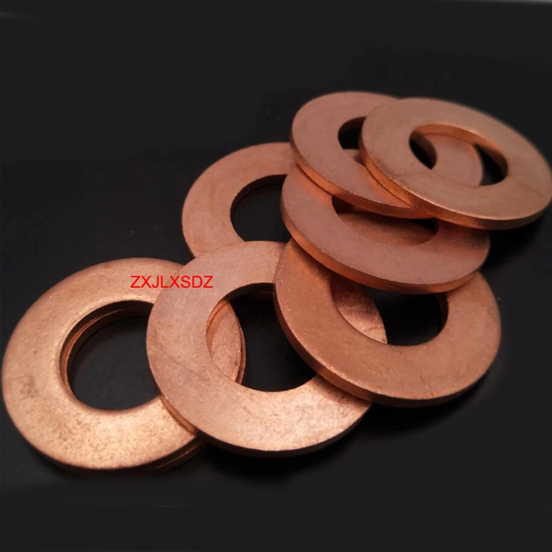 2mm Thickness Multi-specification Solid Copper Washer Flat Ring Gasket Seal Washers Fastener Hardware Accessories