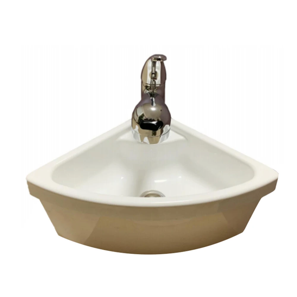 

Wholesale Small Triangle Acrylic Corner Single Wash Basin RV Bathroom Sink for RV Caravan Camper Boat