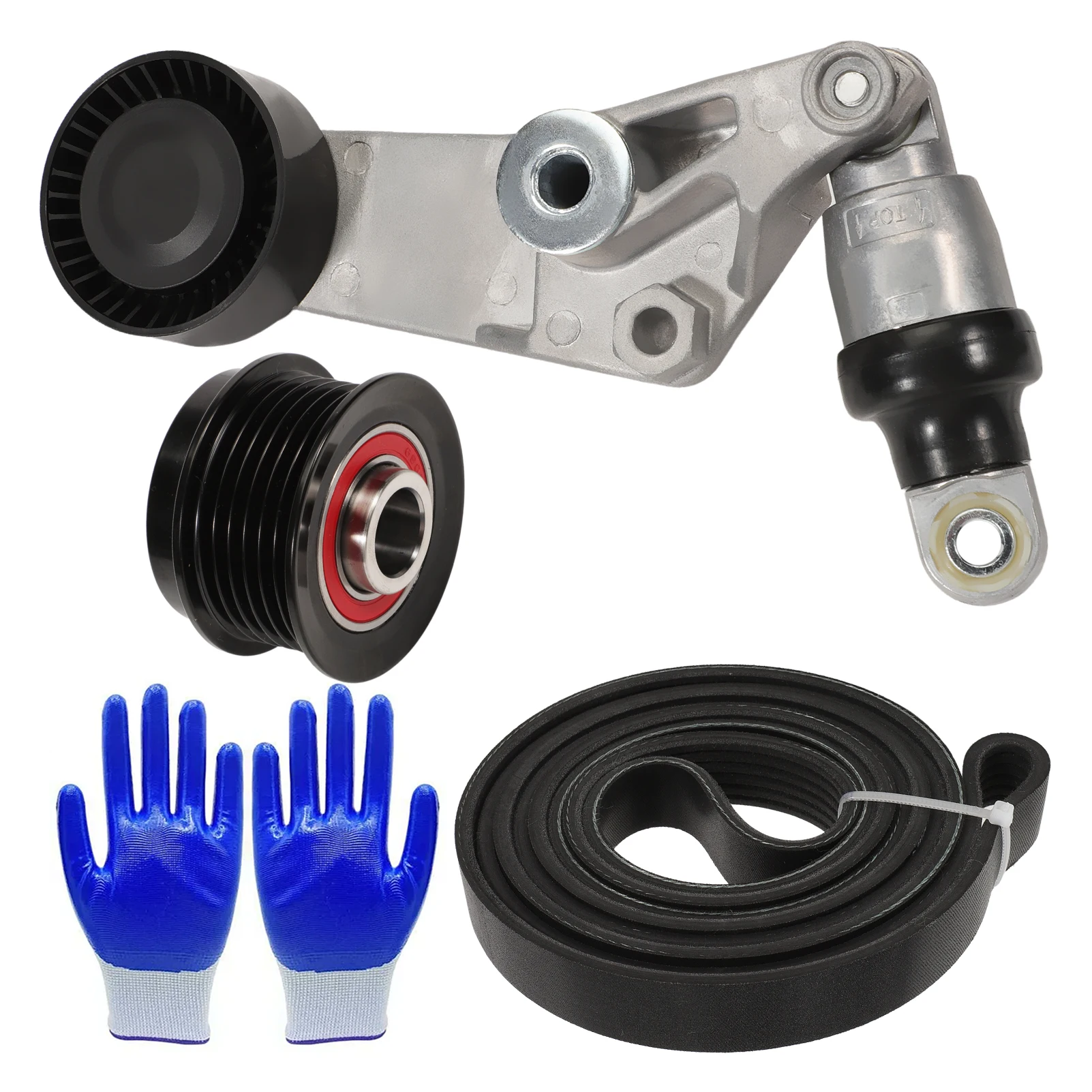 

Комплект серпантинового приводного ремня двигателя с натяжителем и шкивом Idler для Toyota Corolla 2003-2008 Matrix 2003-2008 Celica 2003-2005 1.8L