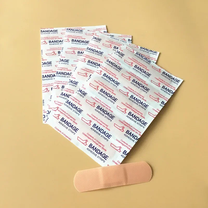 Bandagem adesiva de primeiros socorros para crianças, adesivo de hemostase ferida, band aid adesivos, kit de emergência para crianças, 100pcs