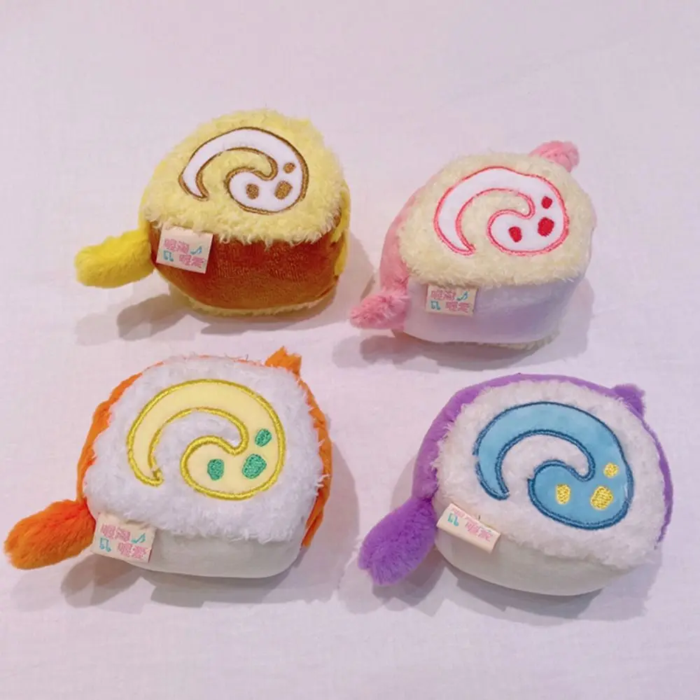 Animal rouleau suisse pendentif peluche gâteau apparence peluche rouleau suisse porte-clés 10 cm moelleux dessin animé en peluche porte-clés décoration de la maison