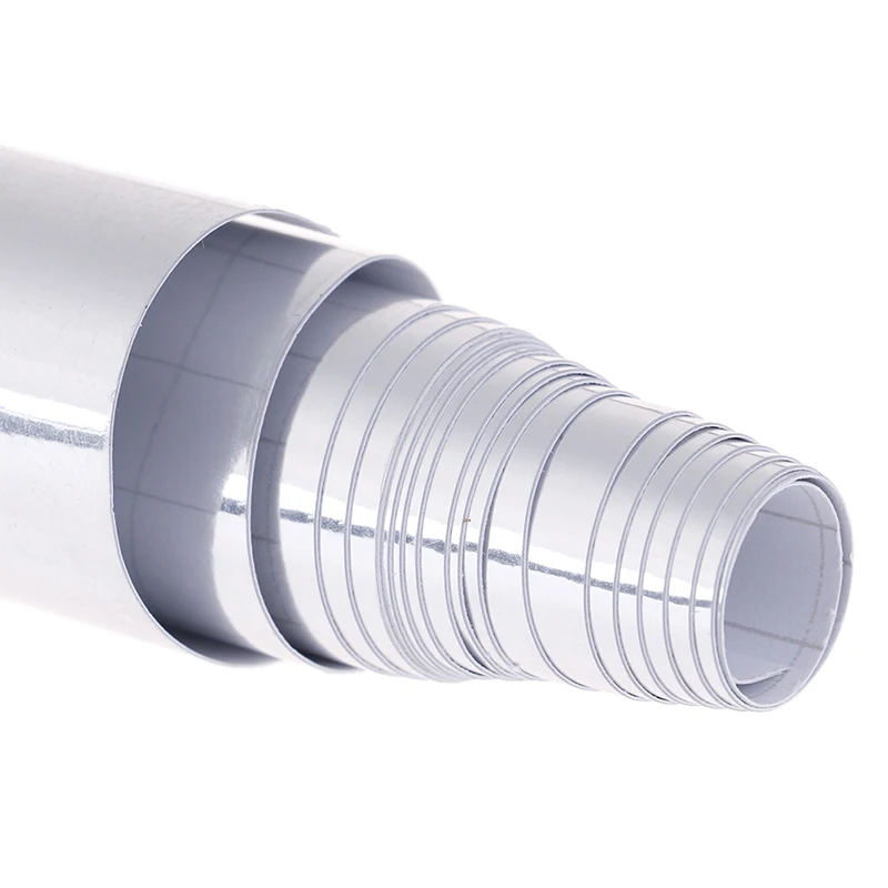 Car silver glossy mirror stretchable chrome vinyl wrap decal film stickers