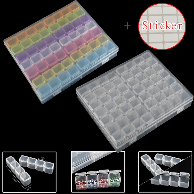 56/28 Grids 5D DIY Diamond Painting Drill Box Jewelry Box Rhinestone Embroidery Crystal Bead Organizer Storage Case Container