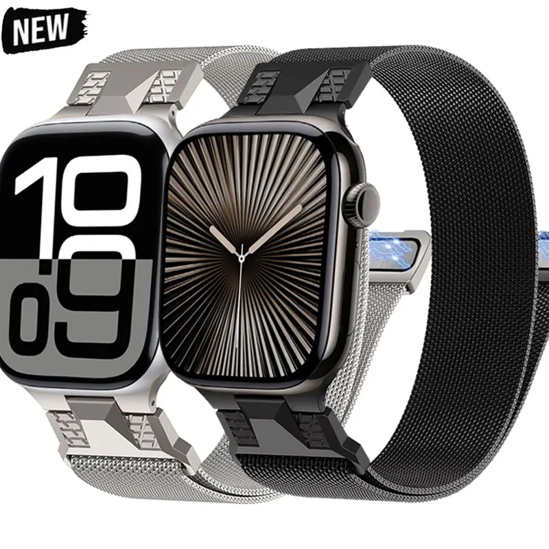 Magnetic Strap For Apple Watch 10 46mm Ultra 49mm Milanese Loop Bracelet For Iwatch 9 8 7 SE 321 44mm 45mm 42mm Metal Watchband