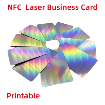 Tarjetas de visita láser NFC, Material de PVC, 13,56 MHz, Control de acceso RFID, NTG 213, tarjeta NFC, tarjeta de visita NFC láser personalizada, 5 uds.