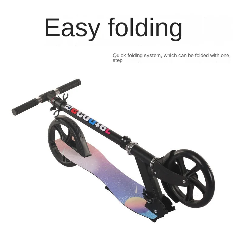 Foldable Adult Two-Wheel Scooter with Handbrake Outdoor Sports City Work School Student Teenagers One-Legged Drop-shipping