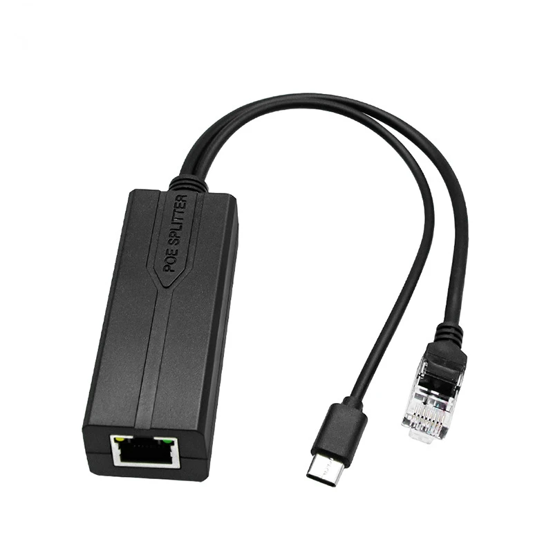 Rozdzielacz 100M/1000M od 48V do 5V POE standardowy izolowany rozdzielacz moduł zasilania USB typu C