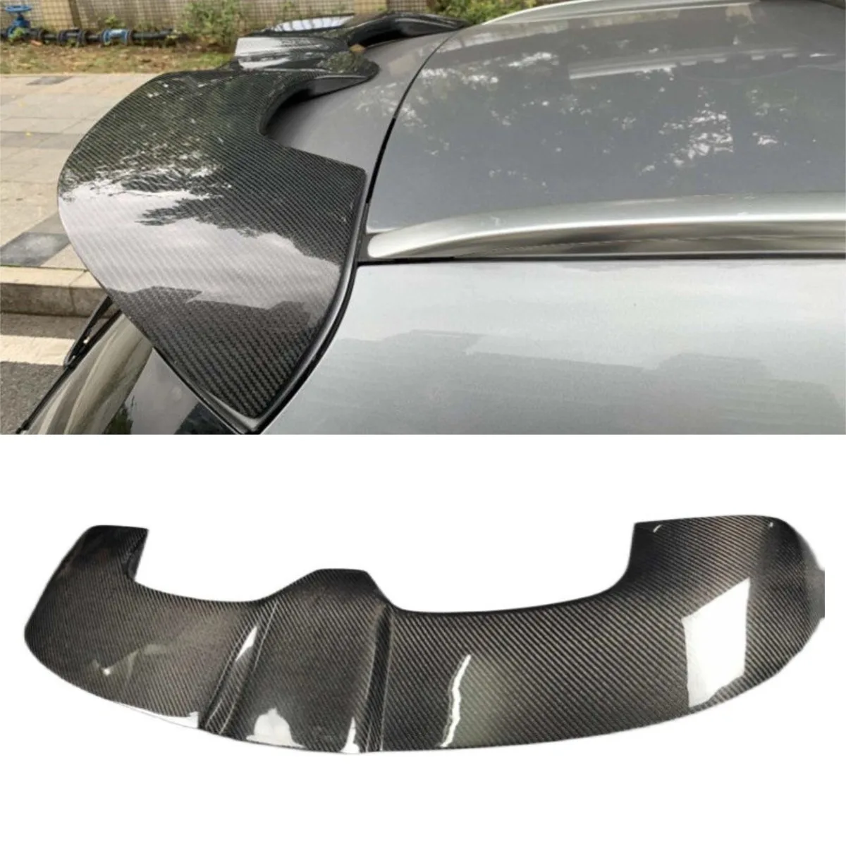 

For Mercedes Benz W205 C180 200 S205 2015-2019 Touring Edition Real Carbon Fiber Car Rear Roof Wing Rear Roof Spoiler Exterior